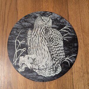 Etched Owl Hot Plate Trivet